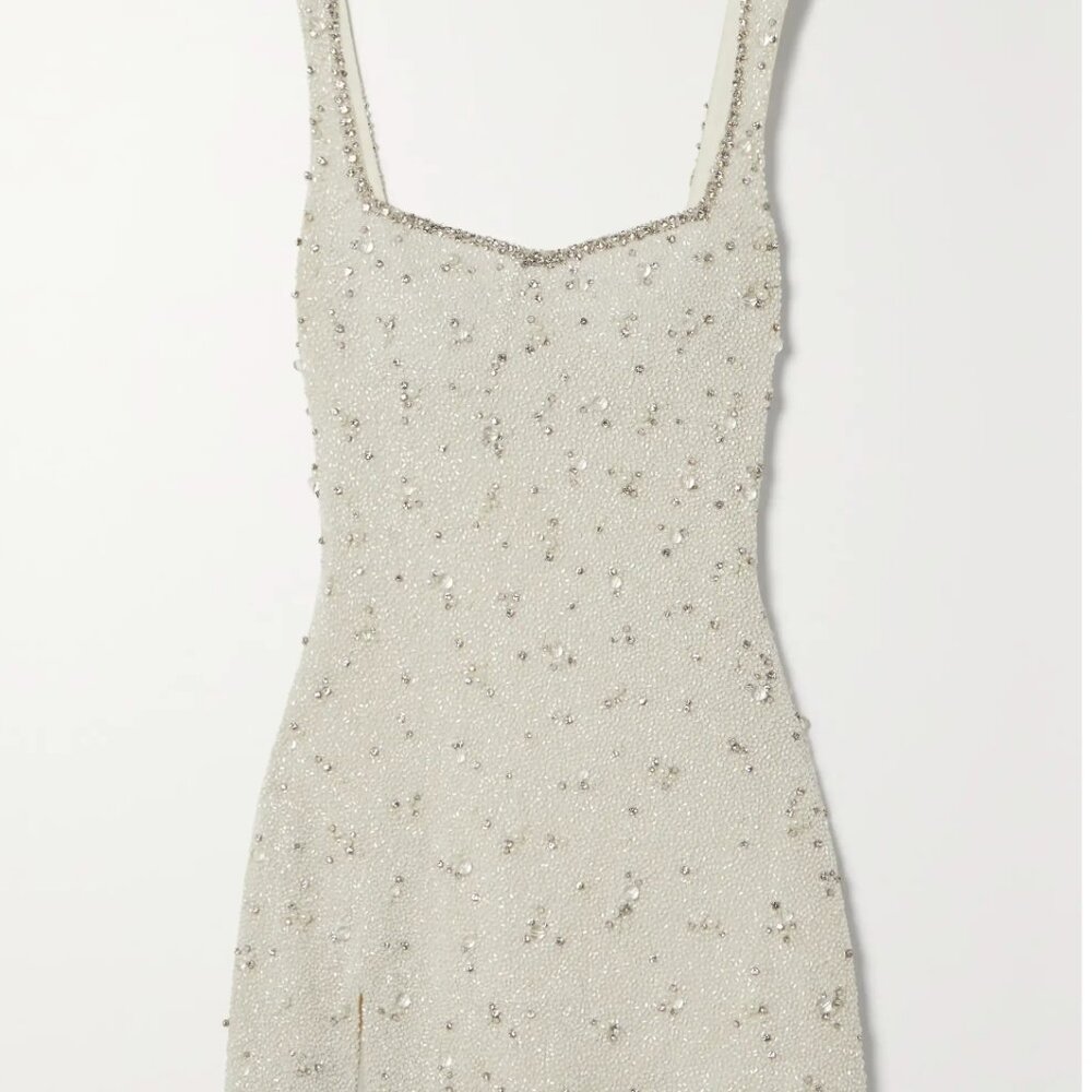 CLIO PEPPIATT Embellished stretch-tulle mini dress